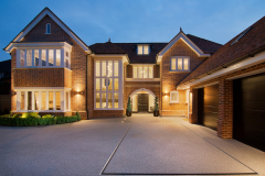 External Twilight Image of a large bespoke house