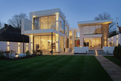 External Twilight Image of a large bespoke house