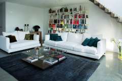 Luxury living room, with floating stairs to the upper area